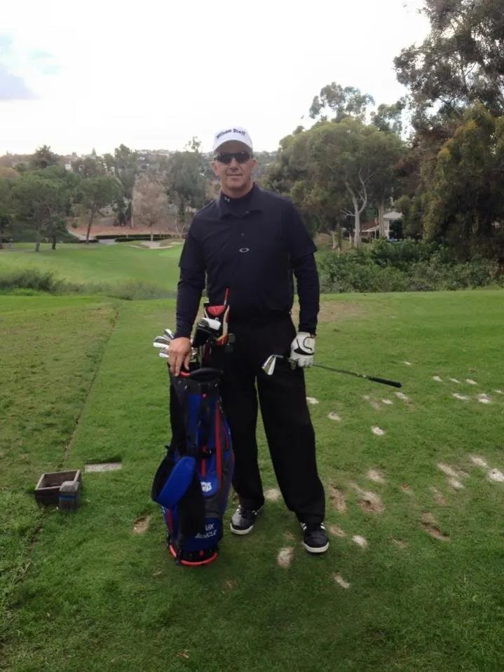 Golf lesson on the driving range